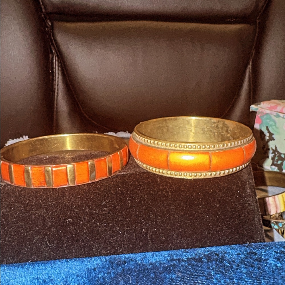 Orange And Brass Bangles Bundle - image 2